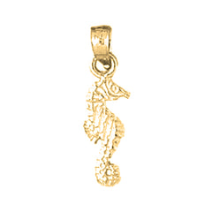 Yellow Gold-plated Silver Seahorse Pendant