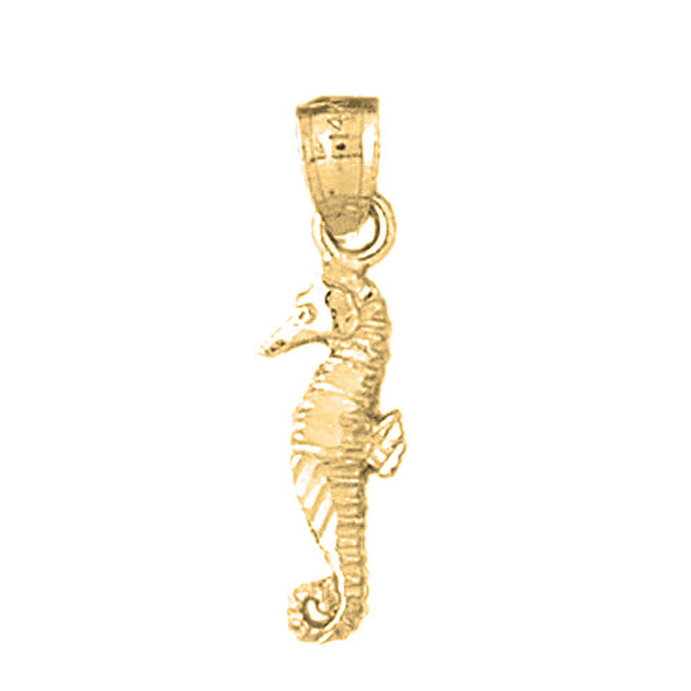 Yellow Gold-plated Silver Seahorse Pendant