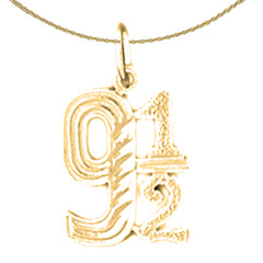 Sterling Silver 9 1/2, Nine And A Half Pendant (Rhodium or Yellow Gold-plated)
