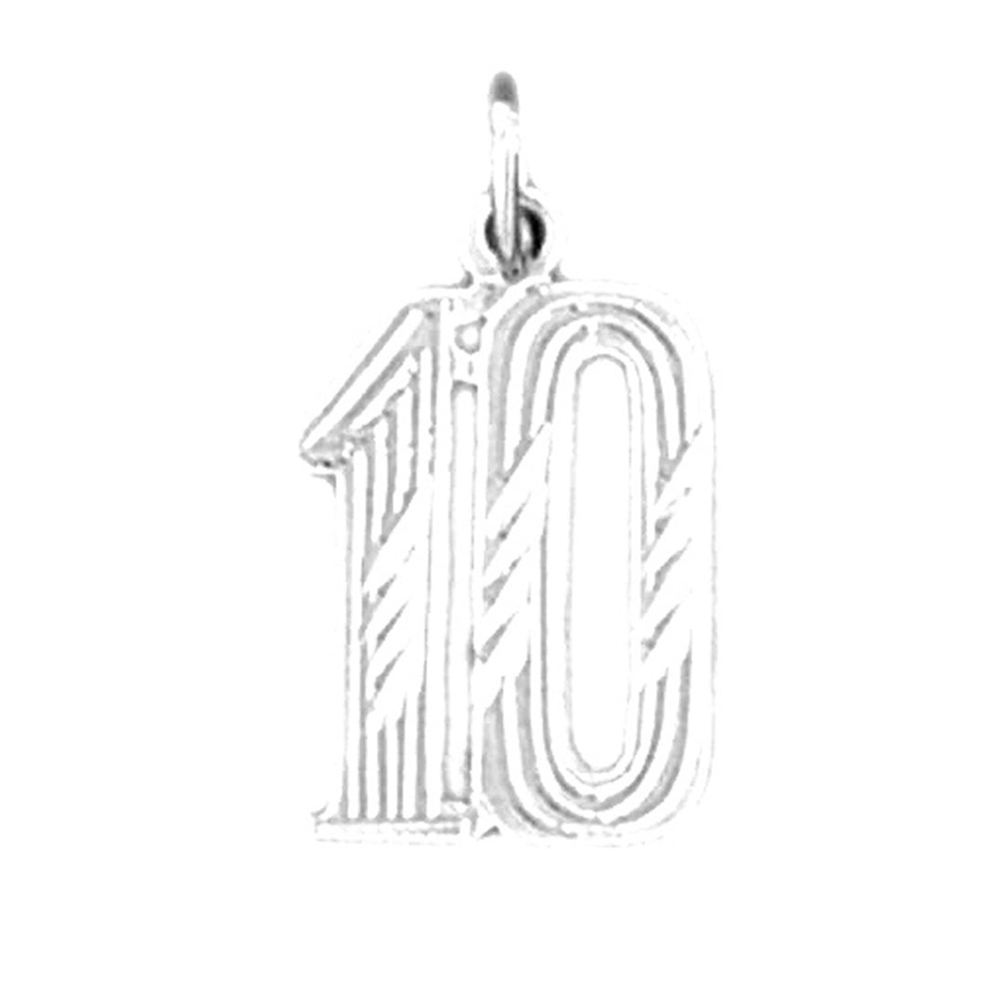 Sterling Silver 10, Ten Pendant