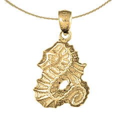 Colgante de caballito de mar de plata de ley (bañado en rodio o oro amarillo)