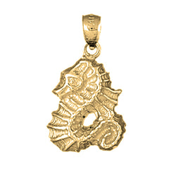 Yellow Gold-plated Silver Seahorse Pendant