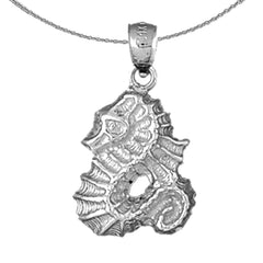 Colgante de caballito de mar de plata de ley (bañado en rodio o oro amarillo)