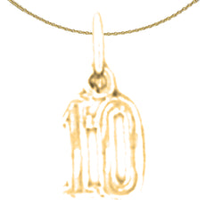 Colgante de plata de ley 10 y diez (bañado en rodio o oro amarillo)