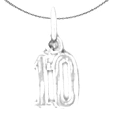 Colgante de plata de ley 10 y diez (bañado en rodio o oro amarillo)