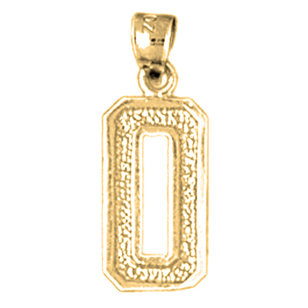 Yellow Gold-plated Silver Zero, 0 Pendant