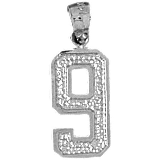 Sterling Silver Nine, 9 Pendant