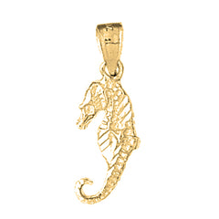Yellow Gold-plated Silver Seahorse 3D Pendant