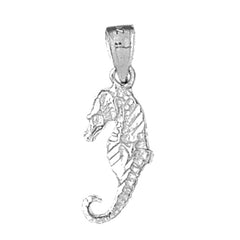 Sterling Silver Seahorse 3D Pendant