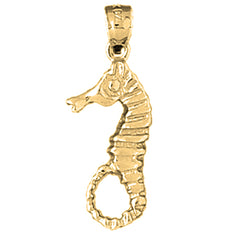 Yellow Gold-plated Silver Seahorse Pendant