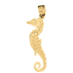 Yellow Gold-plated Silver Seahorse Pendant