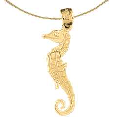 Seepferdchen-Anhänger aus Sterlingsilber (rhodiniert oder gelbgoldbeschichtet)