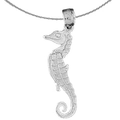 Seepferdchen-Anhänger aus Sterlingsilber (rhodiniert oder gelbgoldbeschichtet)