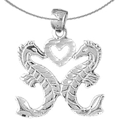 Seepferdchen-Anhänger aus Sterlingsilber (rhodiniert oder gelbgoldbeschichtet)