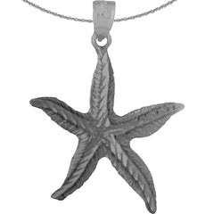 Sterling Silver Starfish Pendant (Rhodium or Yellow Gold-plated)