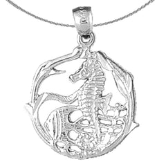 Seepferdchen-Anhänger aus Sterlingsilber (rhodiniert oder gelbgoldbeschichtet)