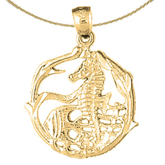 Seepferdchen-Anhänger aus Sterlingsilber (rhodiniert oder gelbgoldbeschichtet)