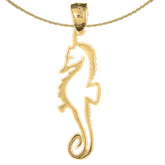 Seepferdchen-Anhänger aus Sterlingsilber (rhodiniert oder gelbgoldbeschichtet)