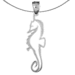 Seepferdchen-Anhänger aus Sterlingsilber (rhodiniert oder gelbgoldbeschichtet)