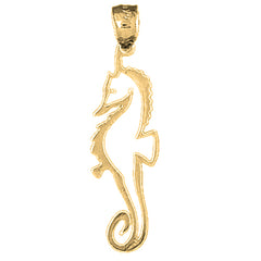 Yellow Gold-plated Silver Seahorse Pendant