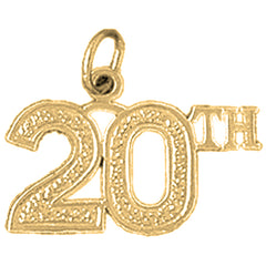 Yellow Gold-plated Silver 20th, Twenty Pendant