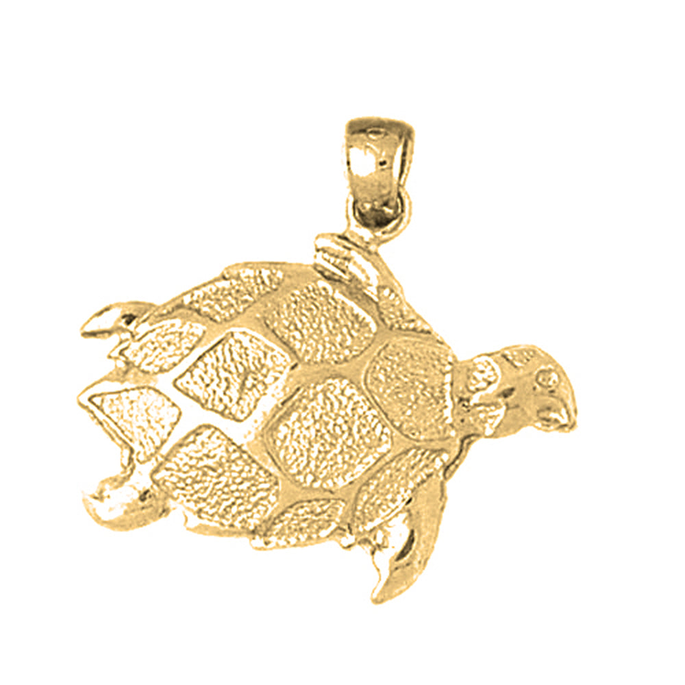 Yellow Gold-plated Silver Turtles Pendant