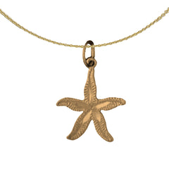 Colgante de estrella de mar de plata de ley (bañado en rodio o oro amarillo)