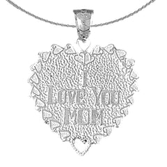Anhänger „Ich liebe dich, Mama“ aus Sterlingsilber (rhodiniert oder gelbvergoldet)