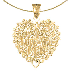 Anhänger „Ich liebe dich, Mama“ aus Sterlingsilber (rhodiniert oder gelbvergoldet)