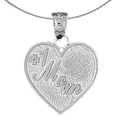 Sterling Silver #1 Mom Pendant (Rhodium or Yellow Gold-plated)