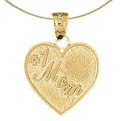 Sterling Silver #1 Mom Pendant (Rhodium or Yellow Gold-plated)