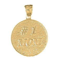 Yellow Gold-plated Silver #1 Mom Pendant