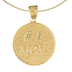 Sterling Silver #1 Mom Pendant (Rhodium or Yellow Gold-plated)