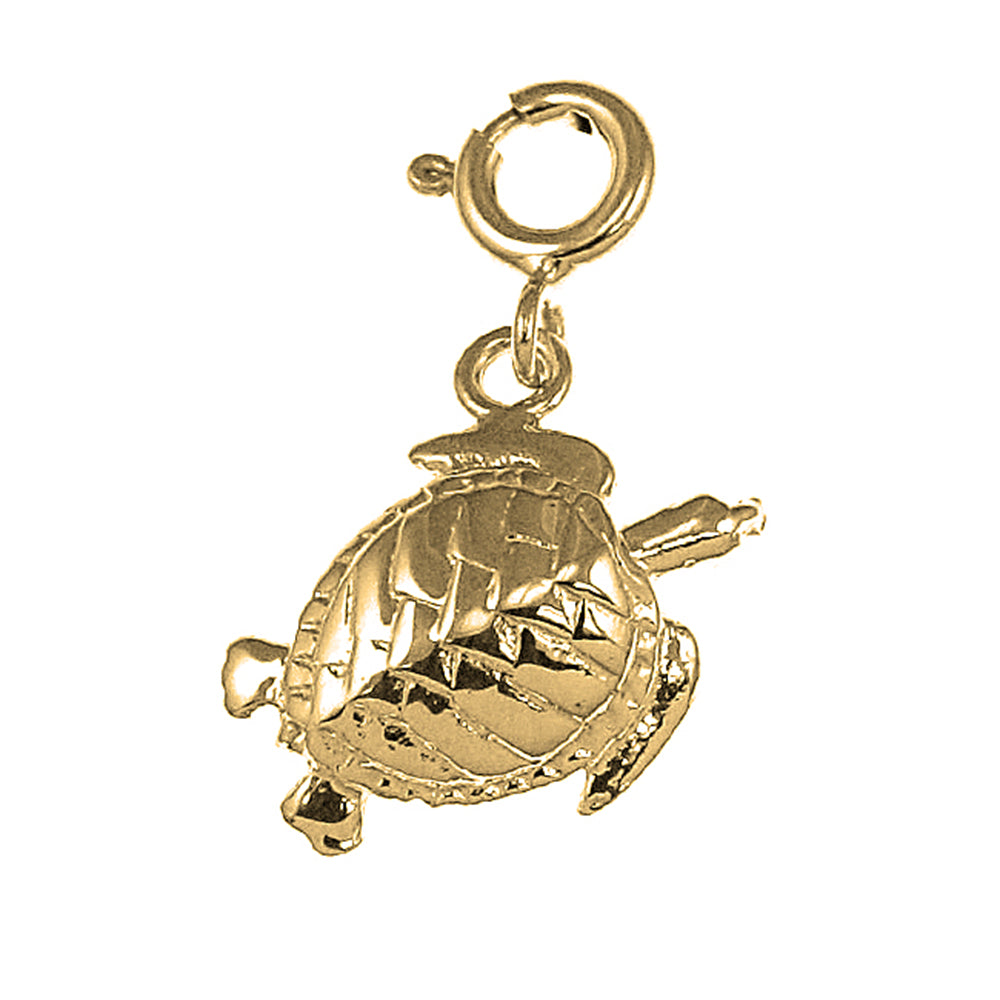 Yellow Gold-plated Silver Turtles Pendant