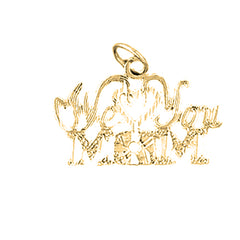 Yellow Gold-plated Silver We Love You Mom Pendant