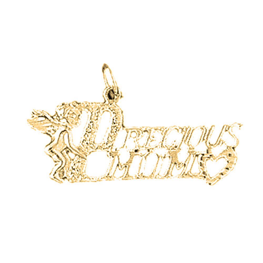 Yellow Gold-plated Silver Precious Mom Pendant