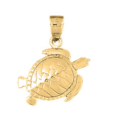 Yellow Gold-plated Silver Turtles Pendant