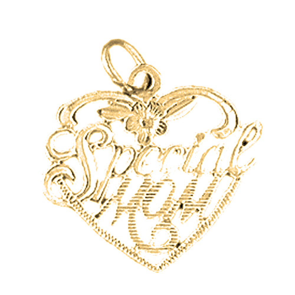 Yellow Gold-plated Silver Special Mom Pendant