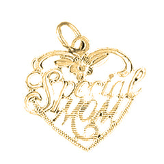 Yellow Gold-plated Silver Special Mom Pendant