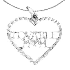 Anhänger „Loveable Mom“ aus Sterlingsilber (rhodiniert oder gelbvergoldet)