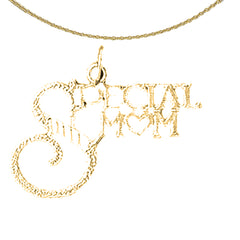 Sterling Silber Special Mom Anhänger (Rhodiniert oder Gelbgold plattiert)