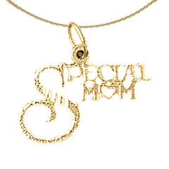 Sterling Silber Special Mom Anhänger (Rhodiniert oder Gelbgold plattiert)