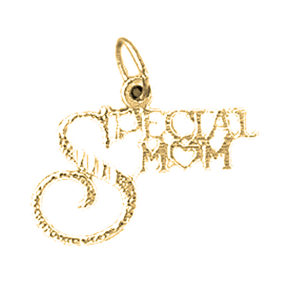 Yellow Gold-plated Silver Special Mom Pendant