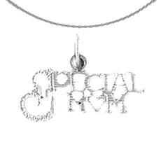 Sterling Silver Special Mom Pendant (Rhodium or Yellow Gold-plated)