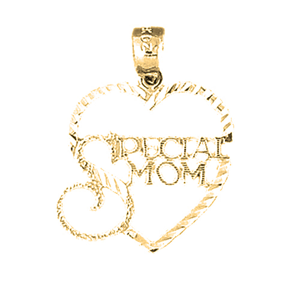 Yellow Gold-plated Silver Special Mom Pendant