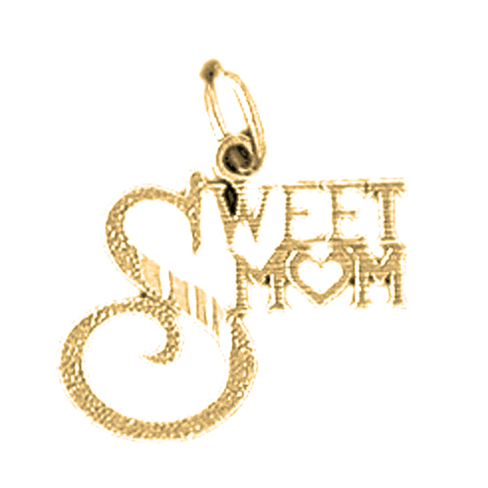 Yellow Gold-plated Silver Sweet Mom Pendant