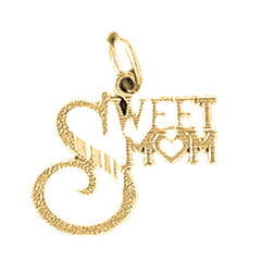 Yellow Gold-plated Silver Sweet Mom Pendant