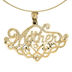 Sterling Silver Mother Pendant (Rhodium or Yellow Gold-plated)