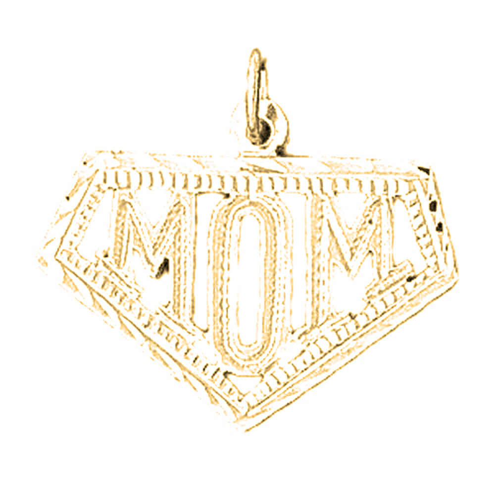 Yellow Gold-plated Silver Mom Pendant