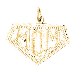 Yellow Gold-plated Silver Mom Pendant